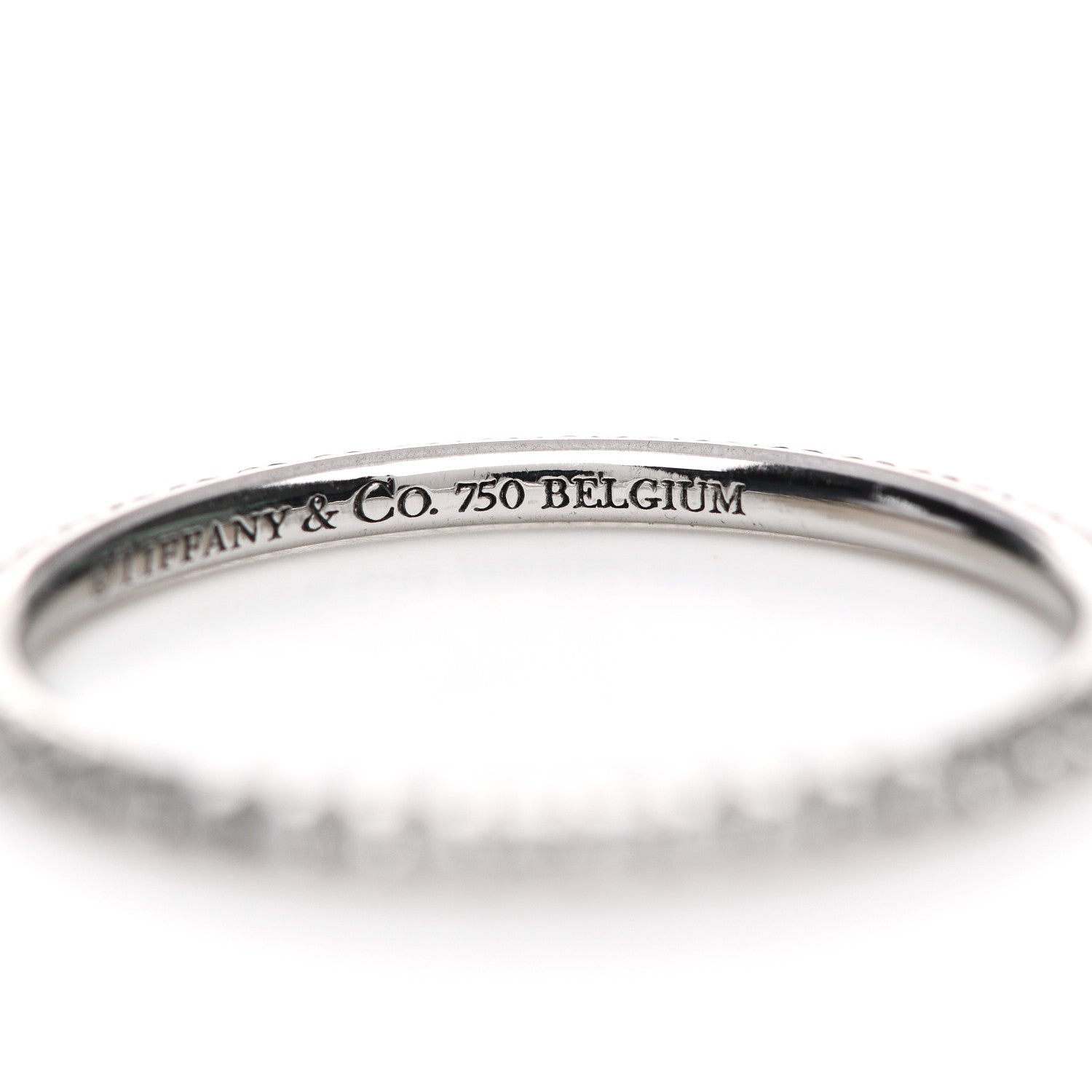 Tiffany 18K White Gold Diamond Metro Band Ring 54 7 5 of 5