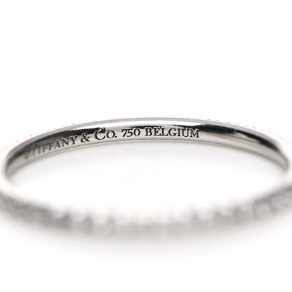 Tiffany 18K White Gold Diamond Metro Band Ring 54 7 5 of 5