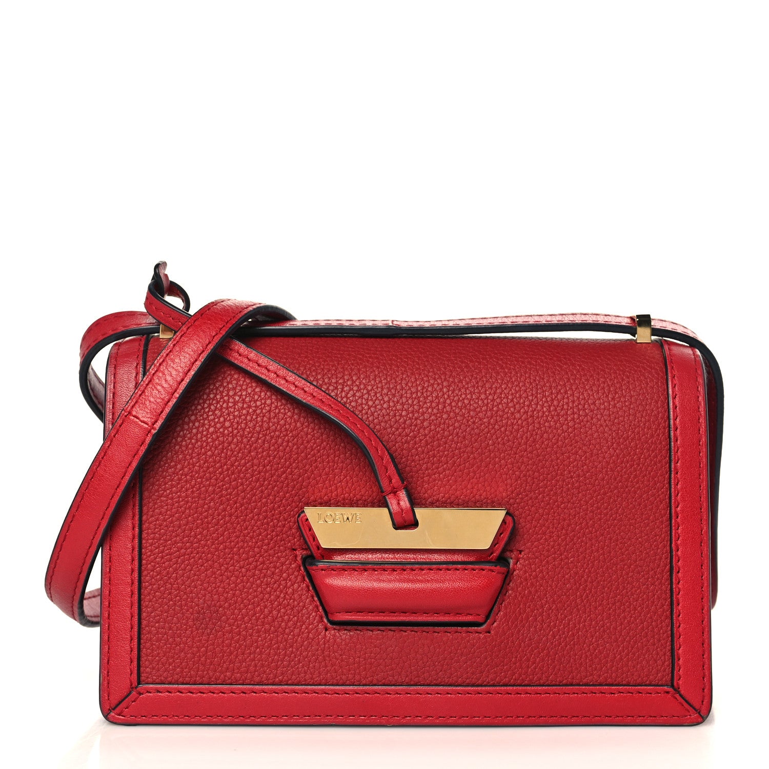 Loewe Calfskin Small Barcelona Shoulder Bag Dark Red 1 of 9