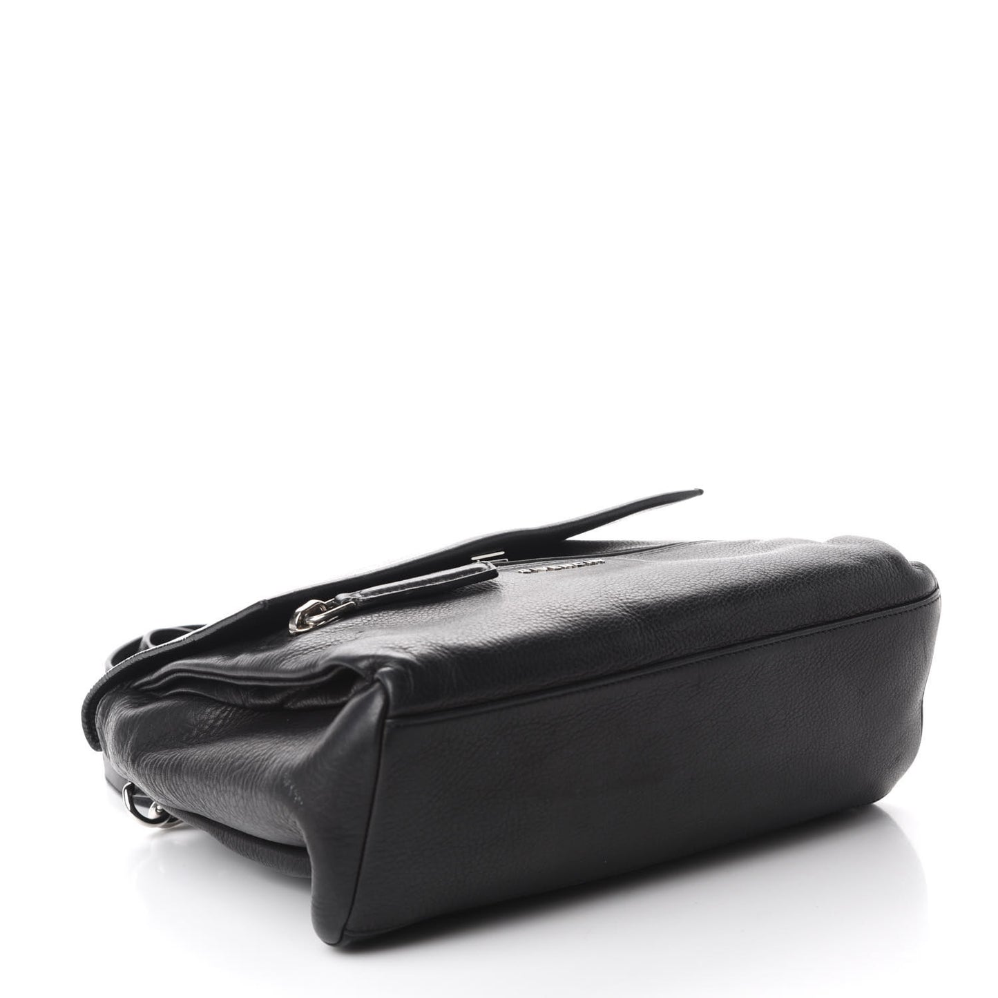 Pebbled Calfskin Small Pandora Pure Flap Bag Black