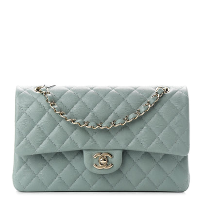 Chanel Caviar Quilted Medium Double Flap Green 1 of 9