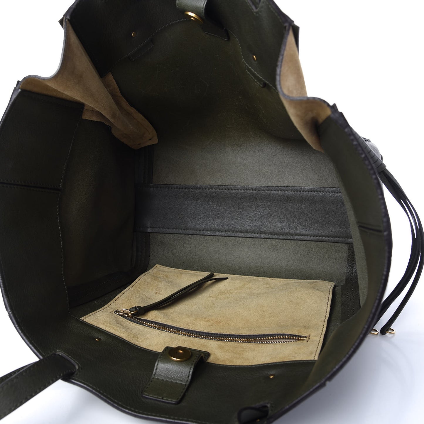 Smooth Calfskin Medium Milo Shopping Tote Midnight Green