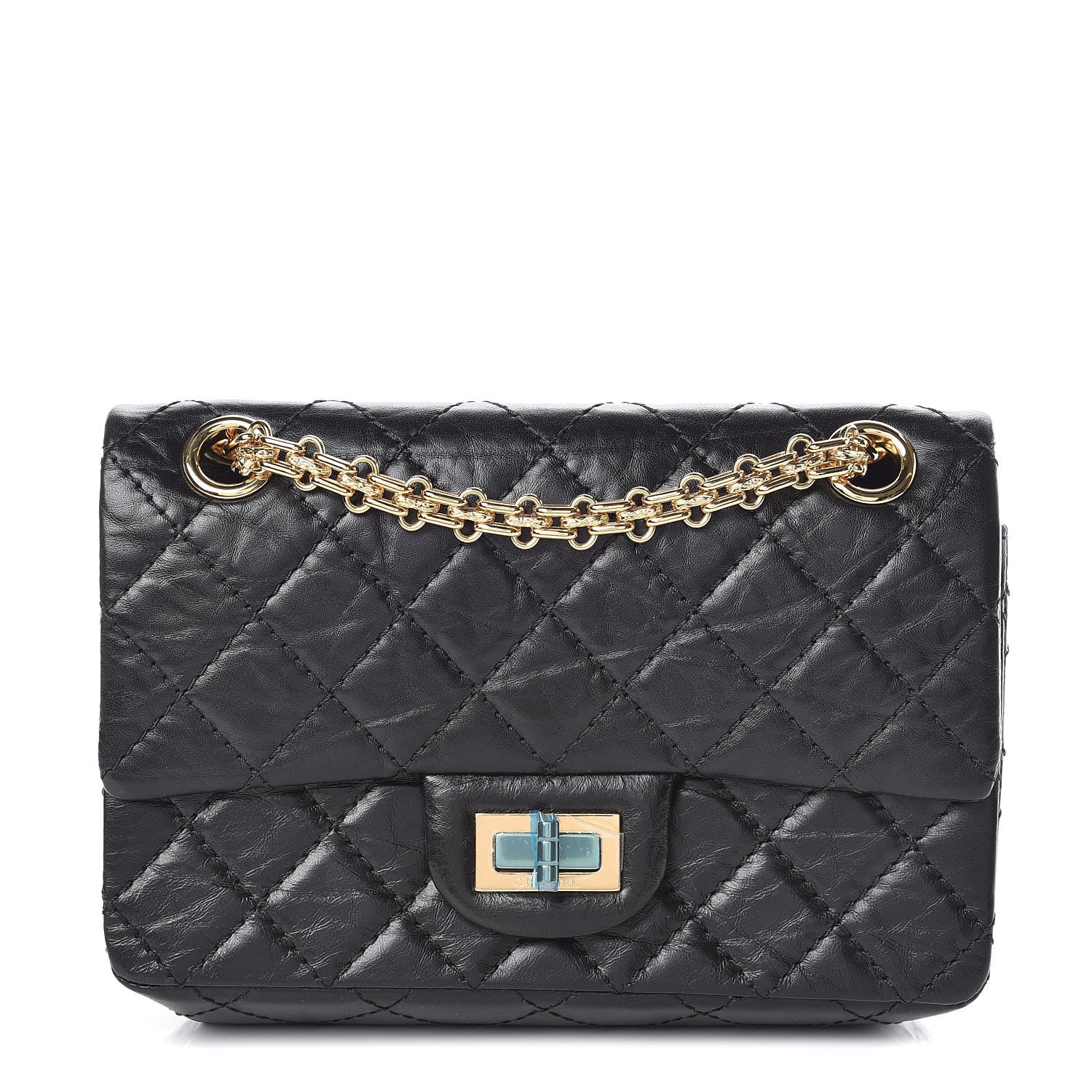 Chanel Aged Calfskin Quilted 2.55 Reissue Mini Flap Black 1 of 10