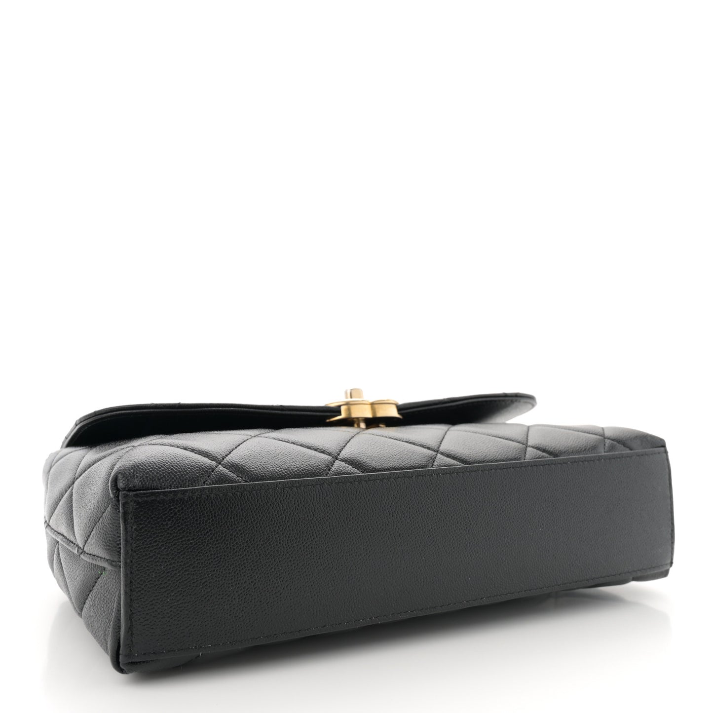 Shiny Caviar Quilted Small Flap Bag Black