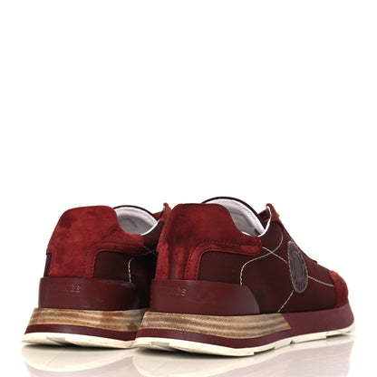 Hermes Technical Canvas Calfskin Womens Drive Sneakers 37.5 Bordeaux 4 of 12