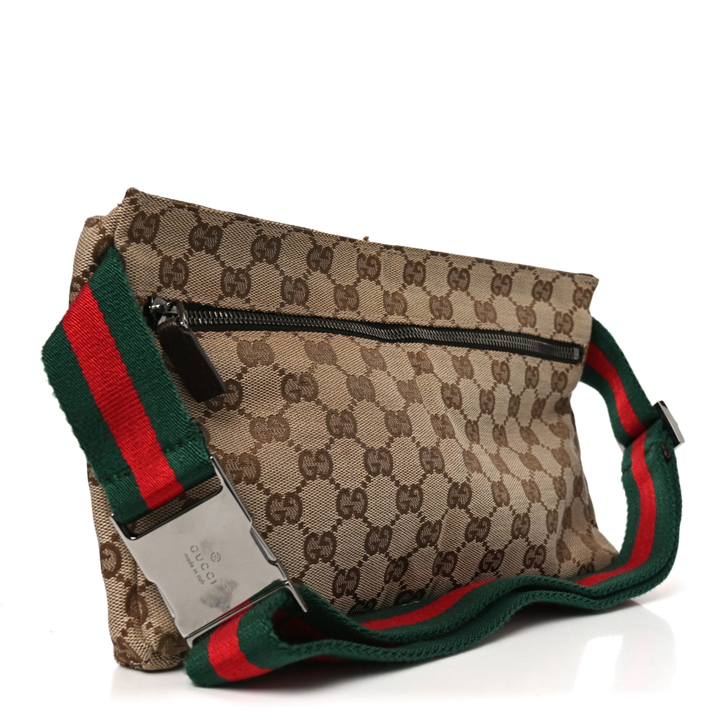 Monogram Web Belt Bag Dark Brown