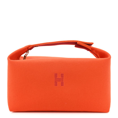 Hermes Canvas Large Bride-A-Brac Pouch Orange Feu Burgundy 1 of 13