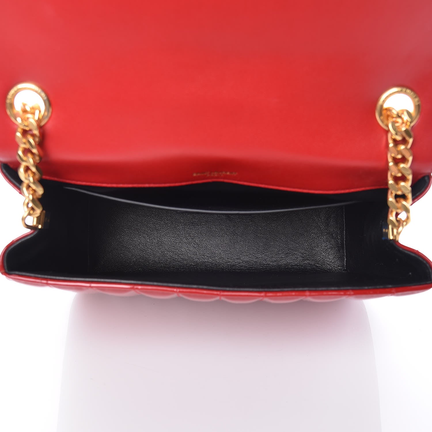 Saint Laurent Patent Matelasse Monogram Large Vicky Chain Bag Rouge Eros 5 of 13