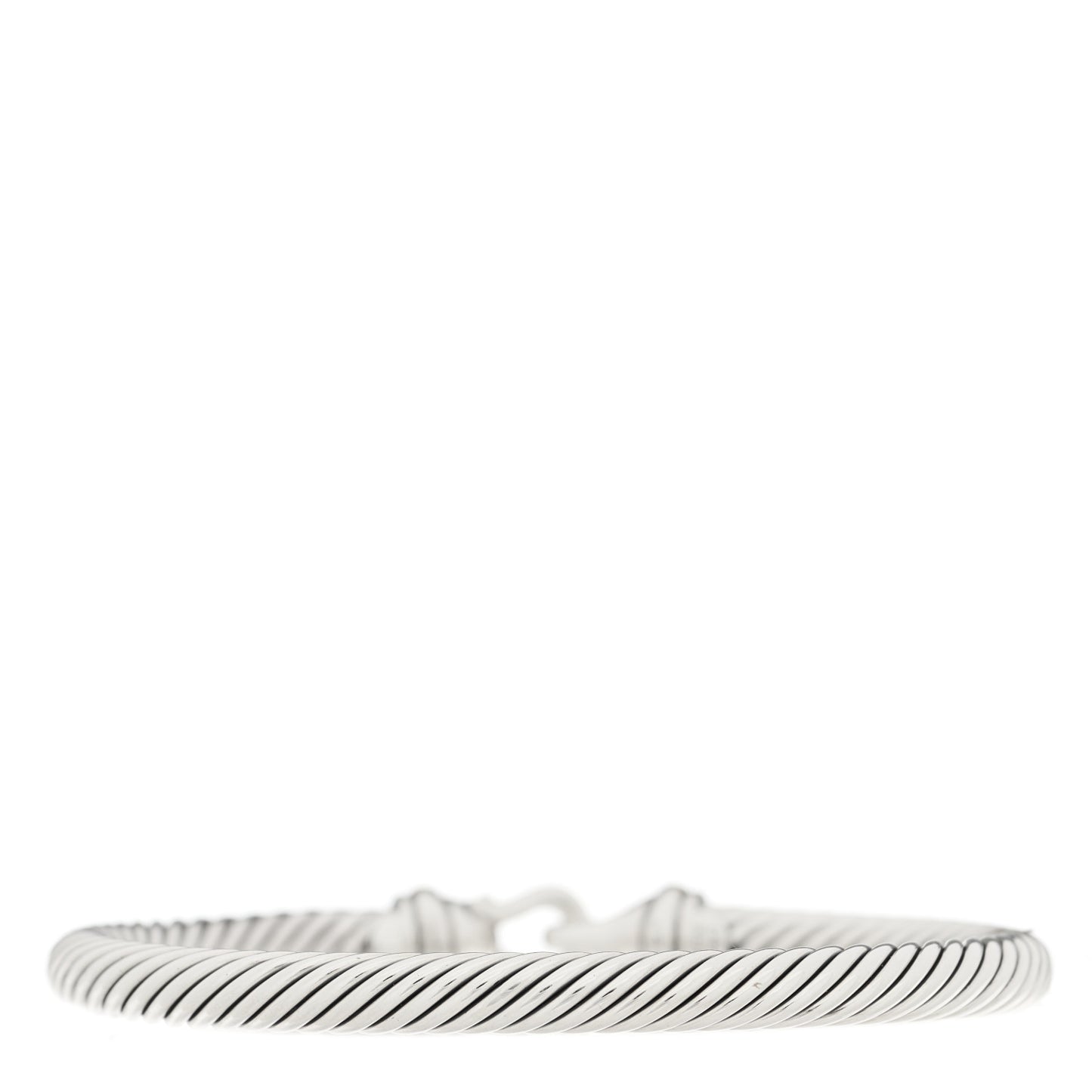 Sterling Silver 18K Yellow Gold 5mm Cable Classic Buckle Bracelet