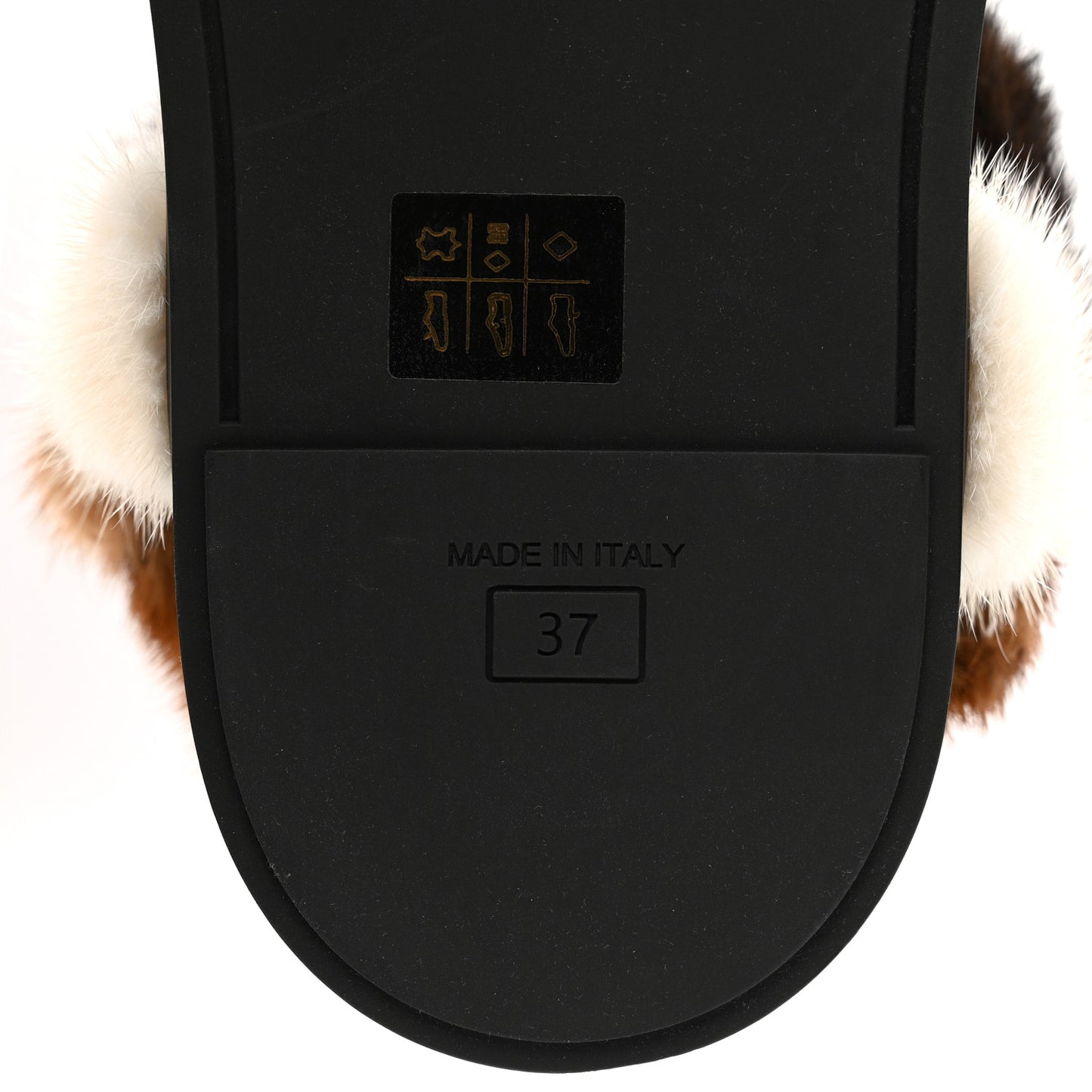 Mink Fur FF Fendi Feel Sandals 37 Mogano Brown Perla Tobacco Black