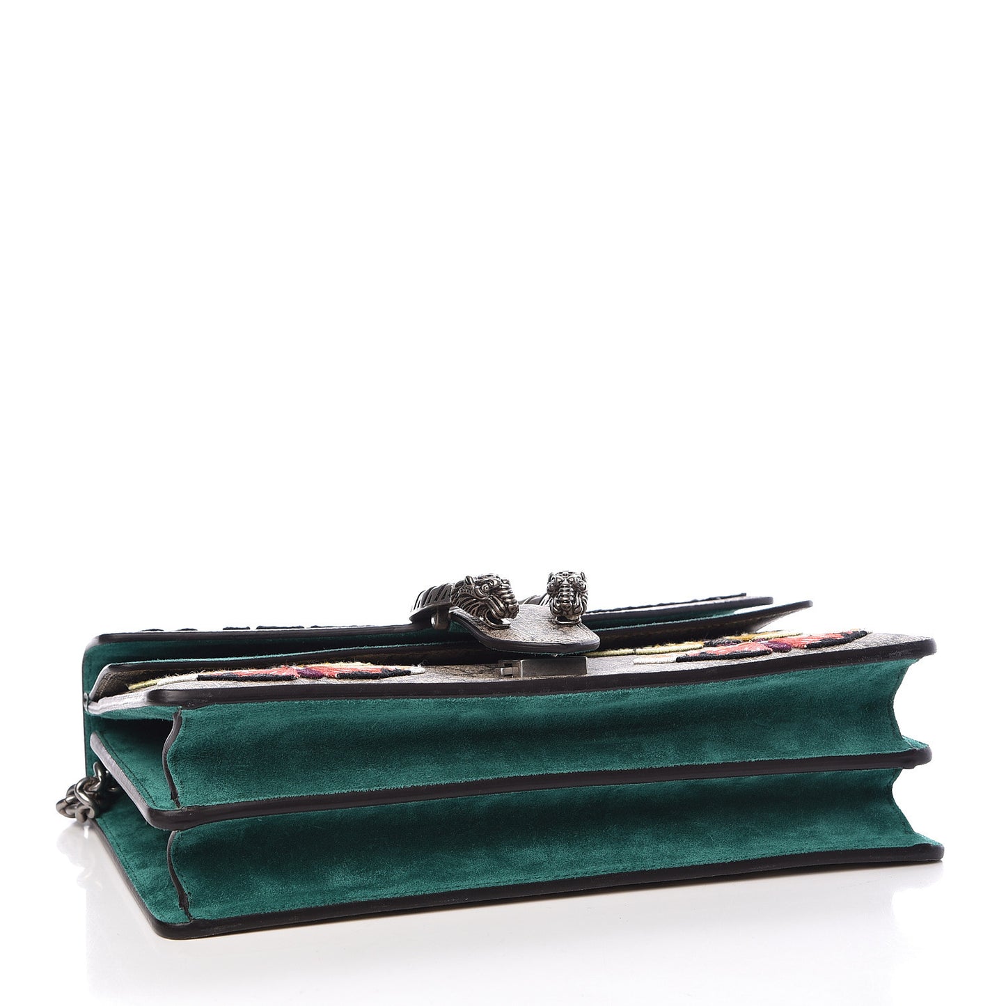 GG Supreme Monogram Willow Hill Embroidered Small Dionysus Shoulder Bag Emerald