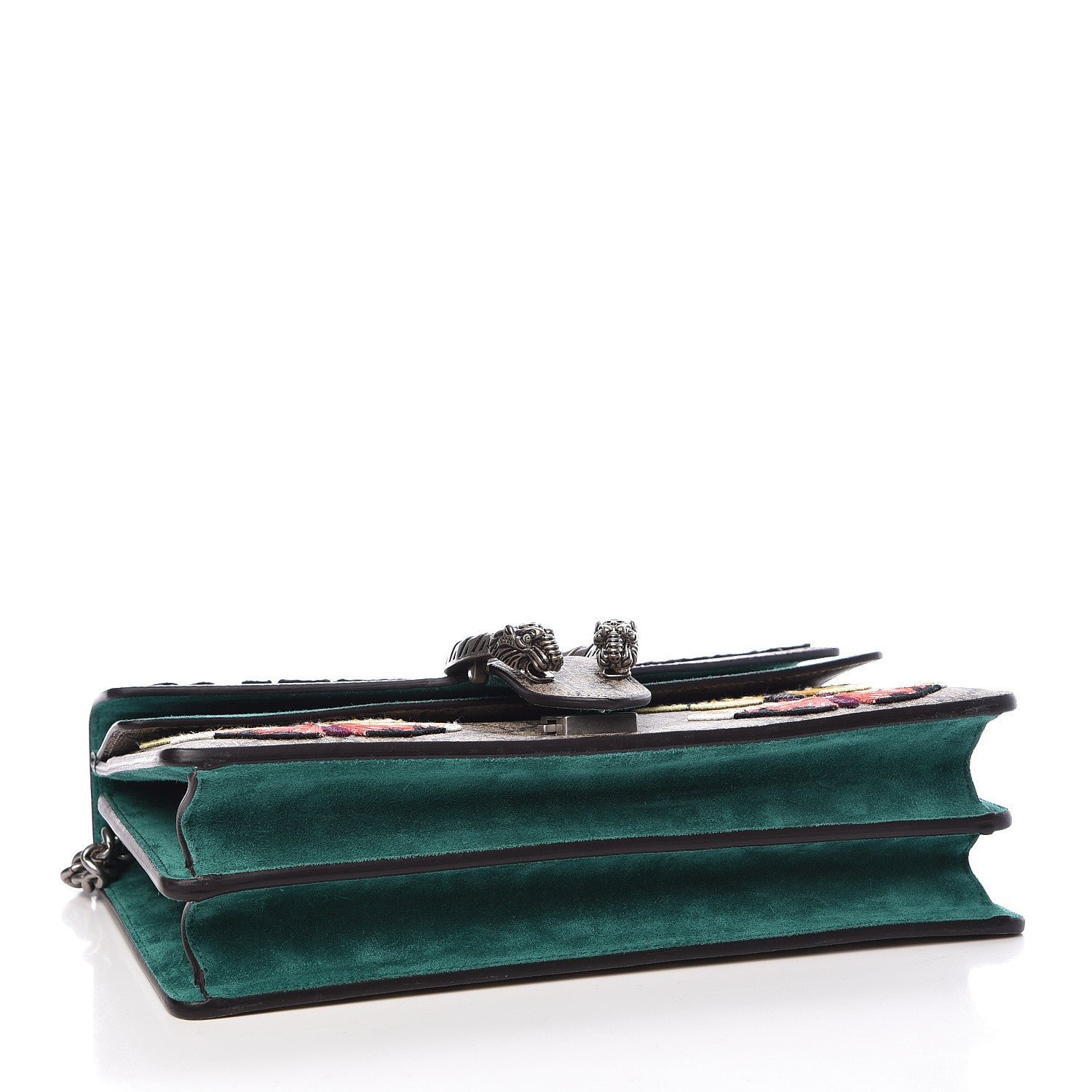 Gucci GG Supreme Monogram Willow Hill Embroidered Small Dionysus Shoulder Bag Emerald 4 of 16