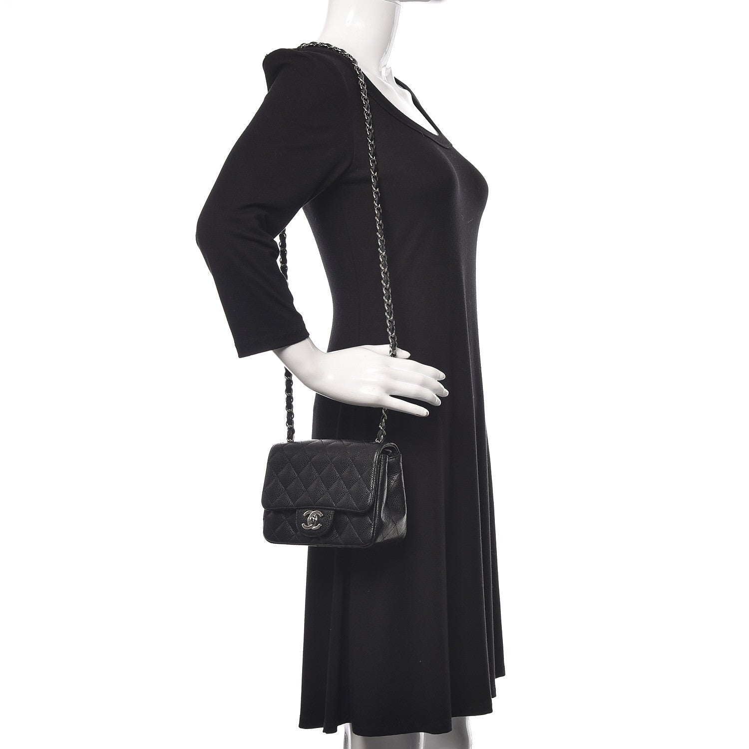Chanel Caviar Quilted Mini Square Flap Black 2 of 10