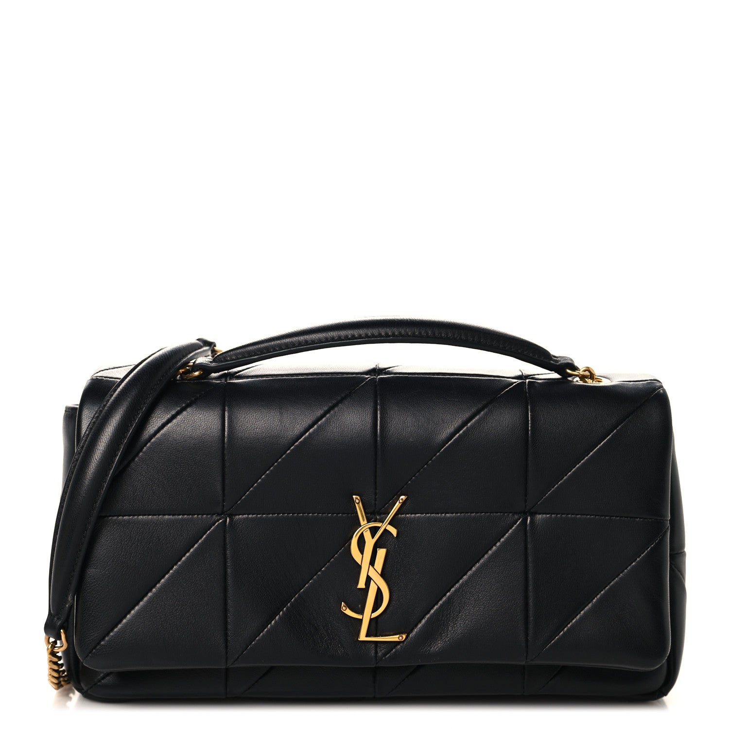 Saint Laurent Lambskin Patchwork Monogram Medium Jamie Black 1 of 11