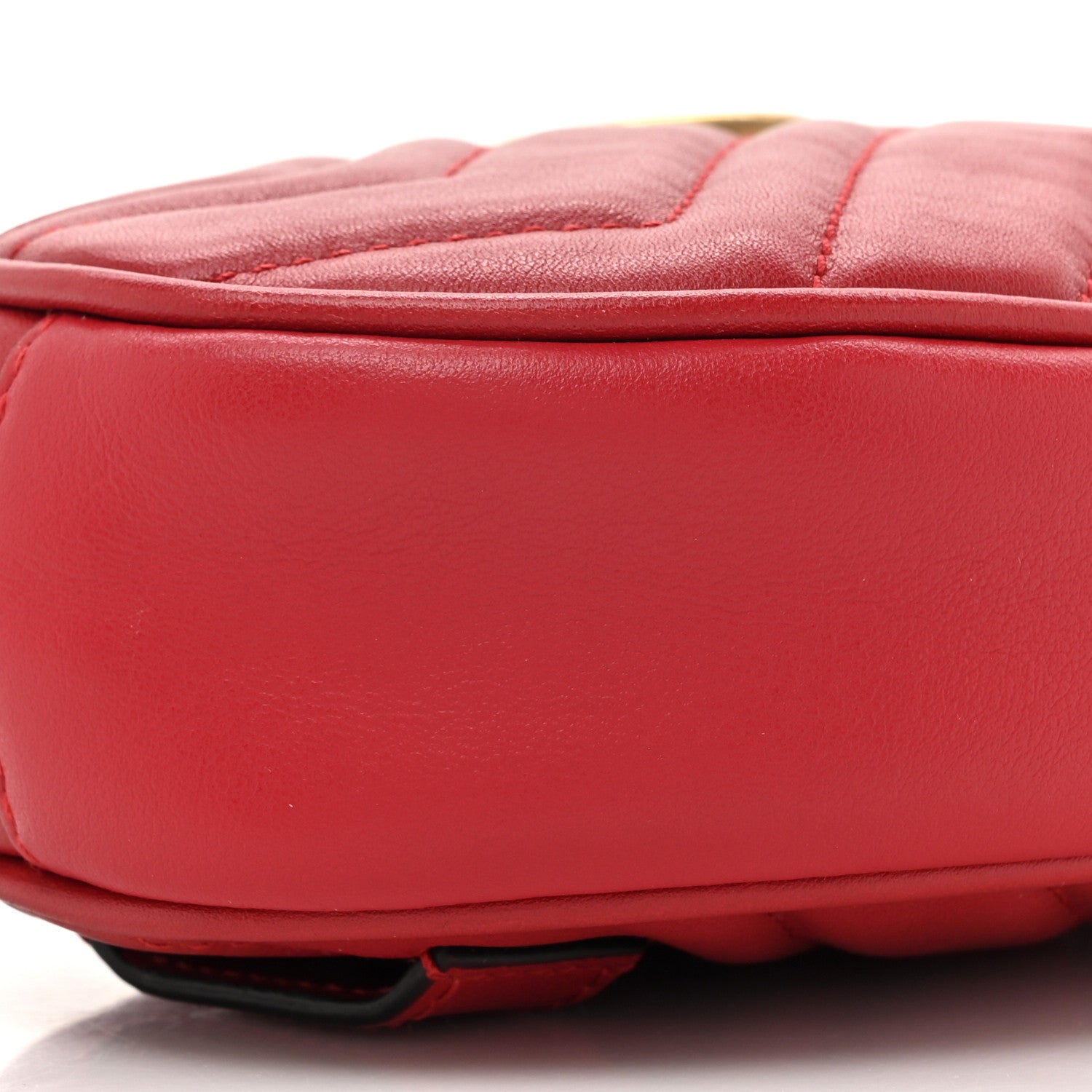 Gucci Calfskin Matelasse GG Marmont Belt Bag 85 34 Hibiscus Red 10 of 13
