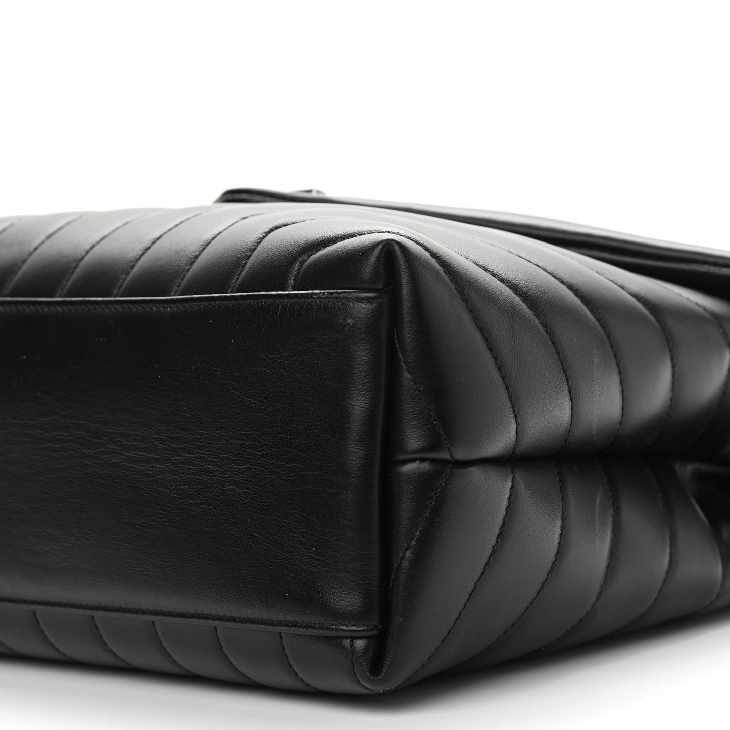 Calfskin Y Quilted Monogram Medium Loulou Chain Satchel Black