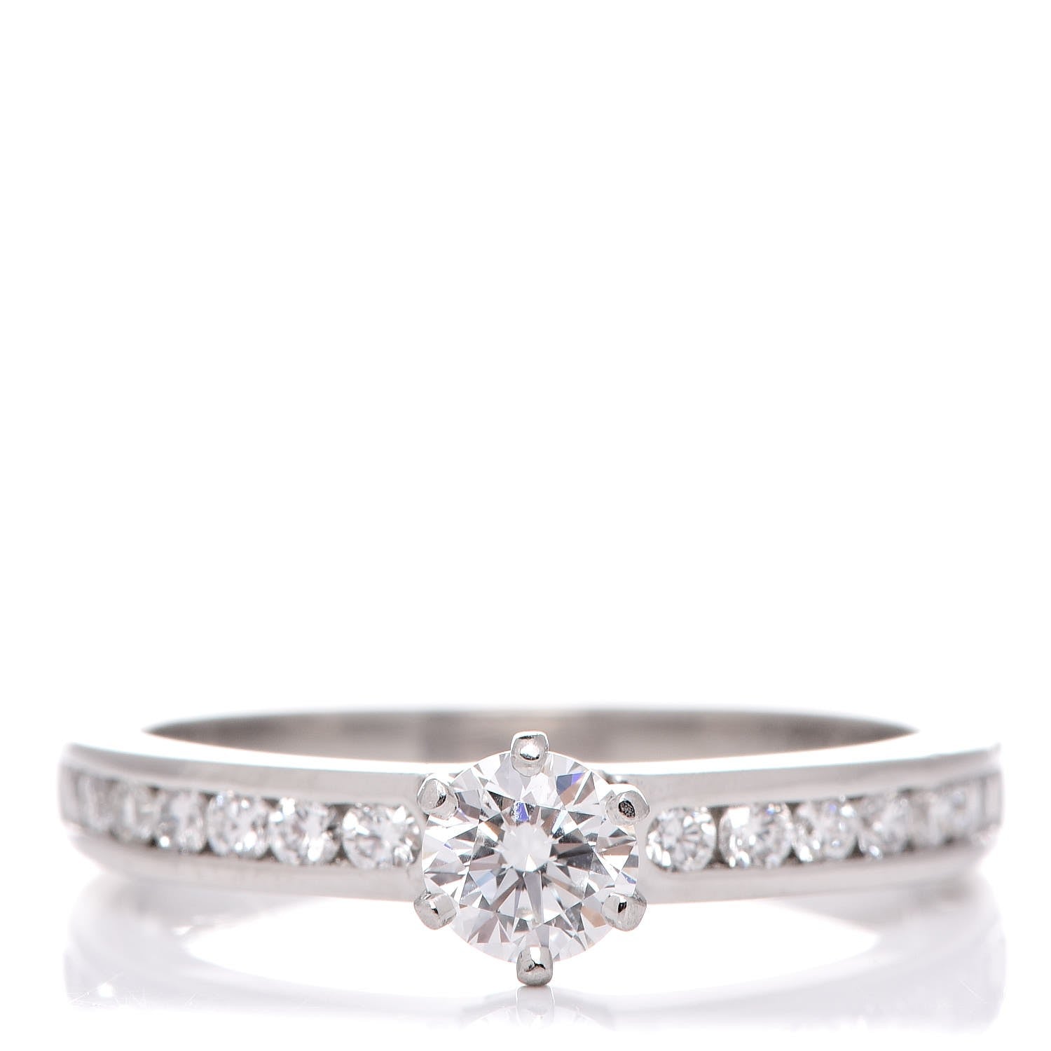 Tiffany 18K Platinum Diamond .31ct Engagement Ring 52 6 8 of 12