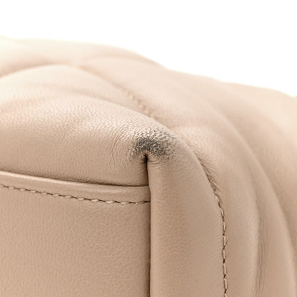 Saint Laurent Lambskin Quilted Small Loulou Puffer Monogram Chain Satchel Dark Beige 12 of 13