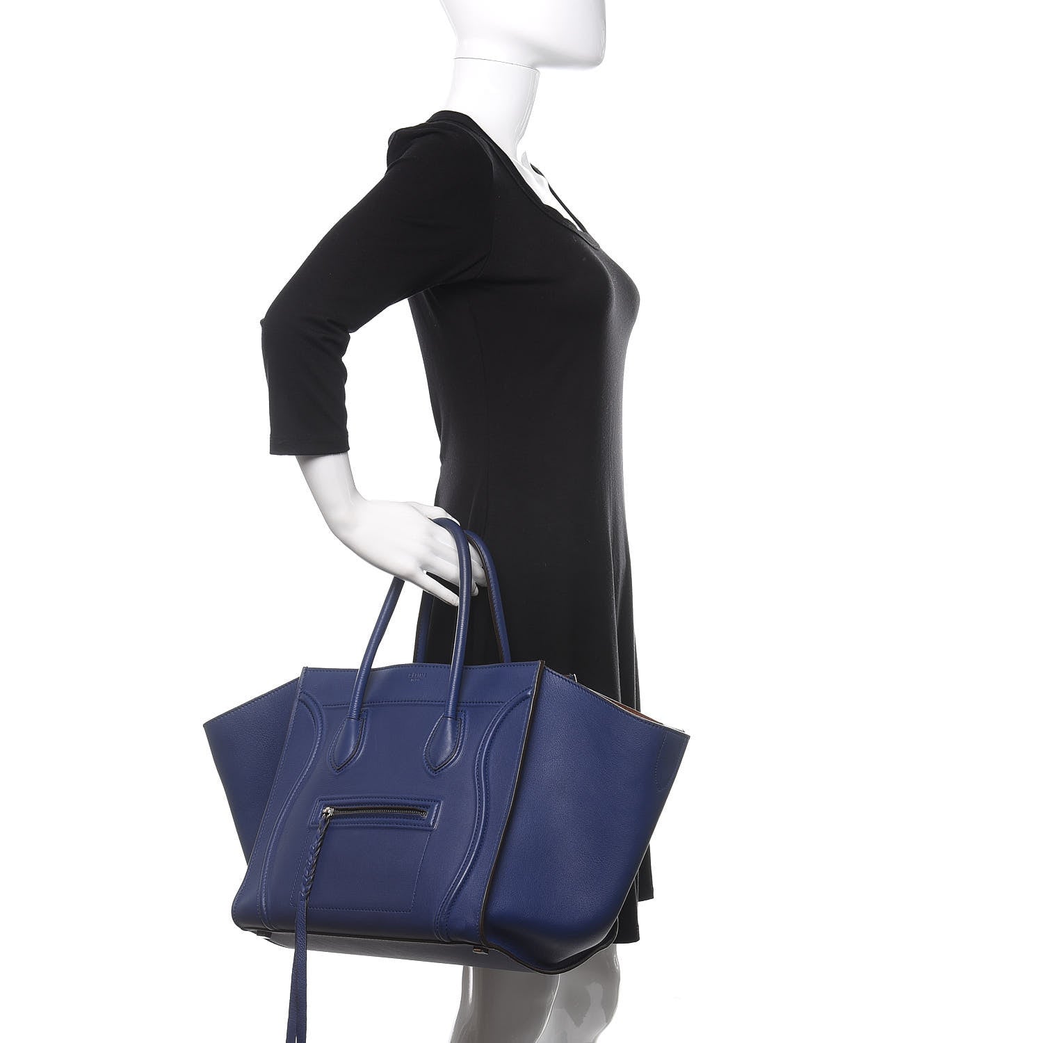 Celine Supple Calfskin Medium Phantom Luggage Indigo 2 of 12