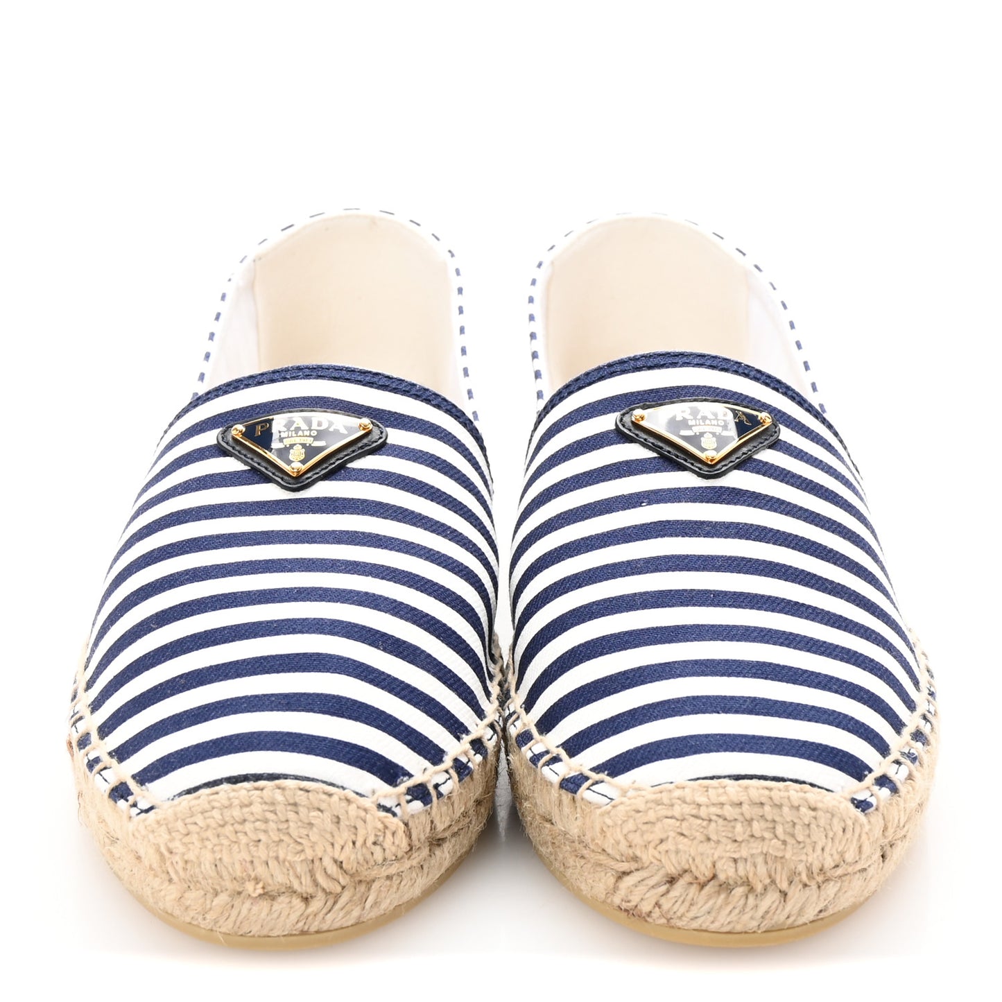 Canvas Striped Triangle Logo Saint Tropez Espadrilles 39 White Blue