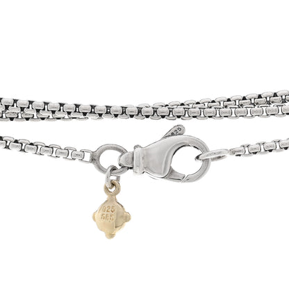 David Yurman Sterling Silver 14K Yellow Gold 1.7mm Box Chain Necklace 72" 4 of 4
