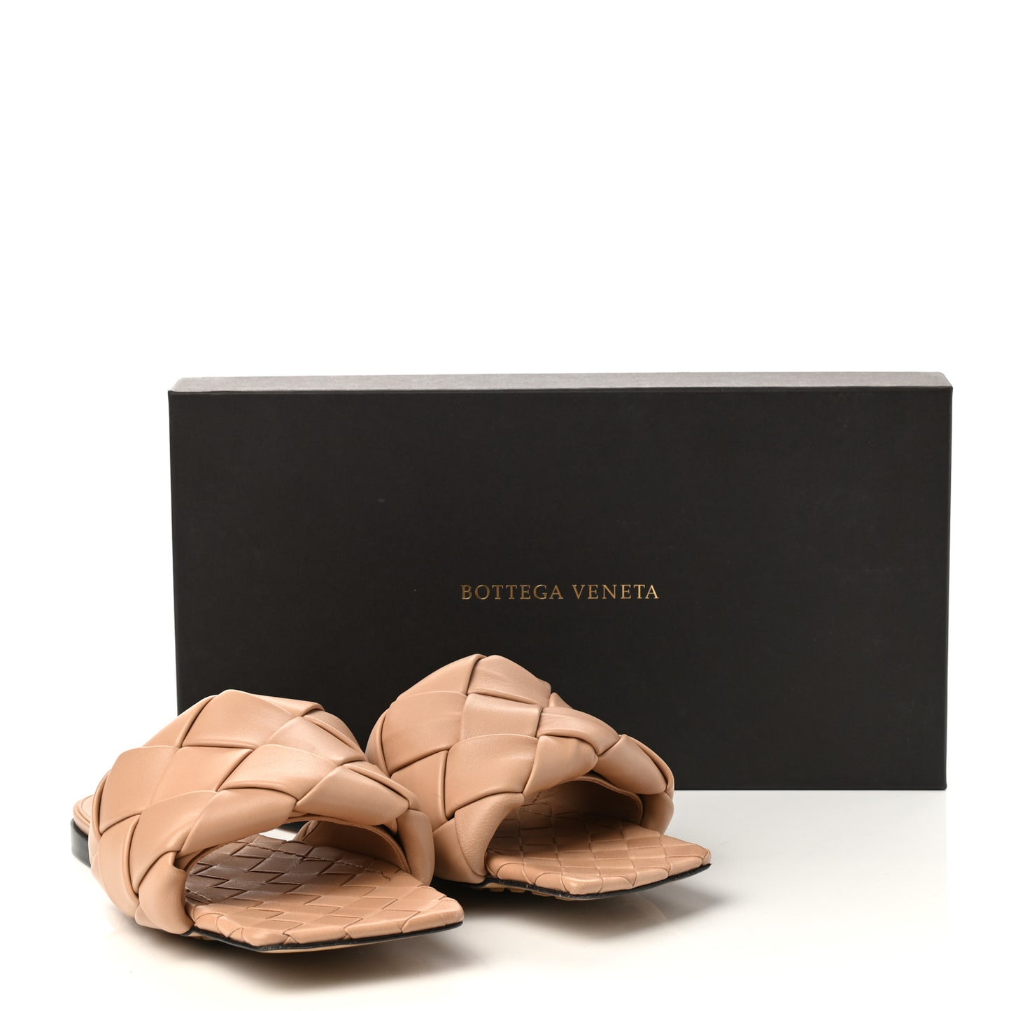 Nappa Maxi Intrecciato Lido Flat Sandals 38 Slipper