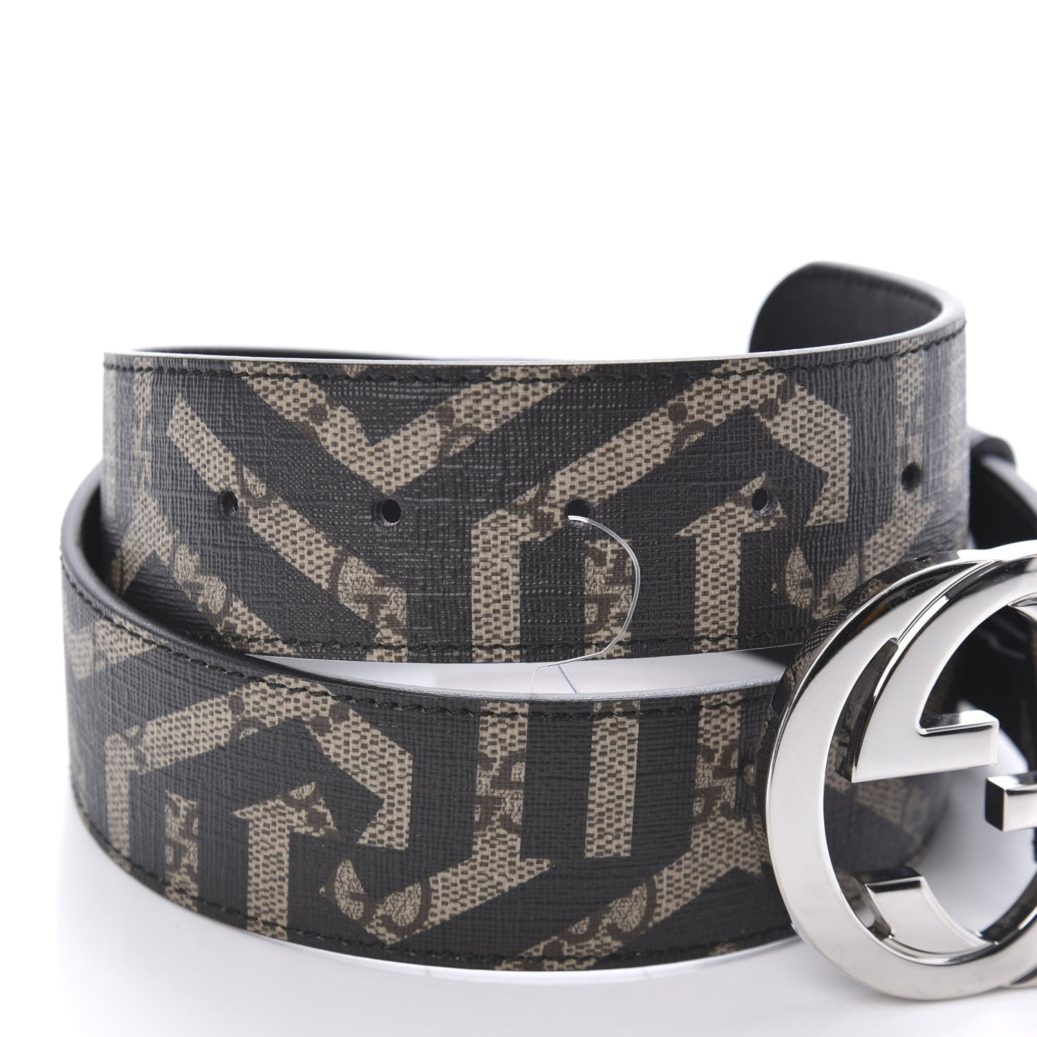 Gucci GG Supreme Monogram Caleido Interlocking G Belt 80 32 Black 3 of 5