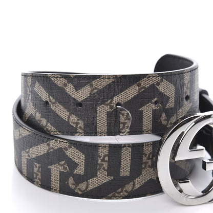 Gucci GG Supreme Monogram Caleido Interlocking G Belt 80 32 Black 3 of 5