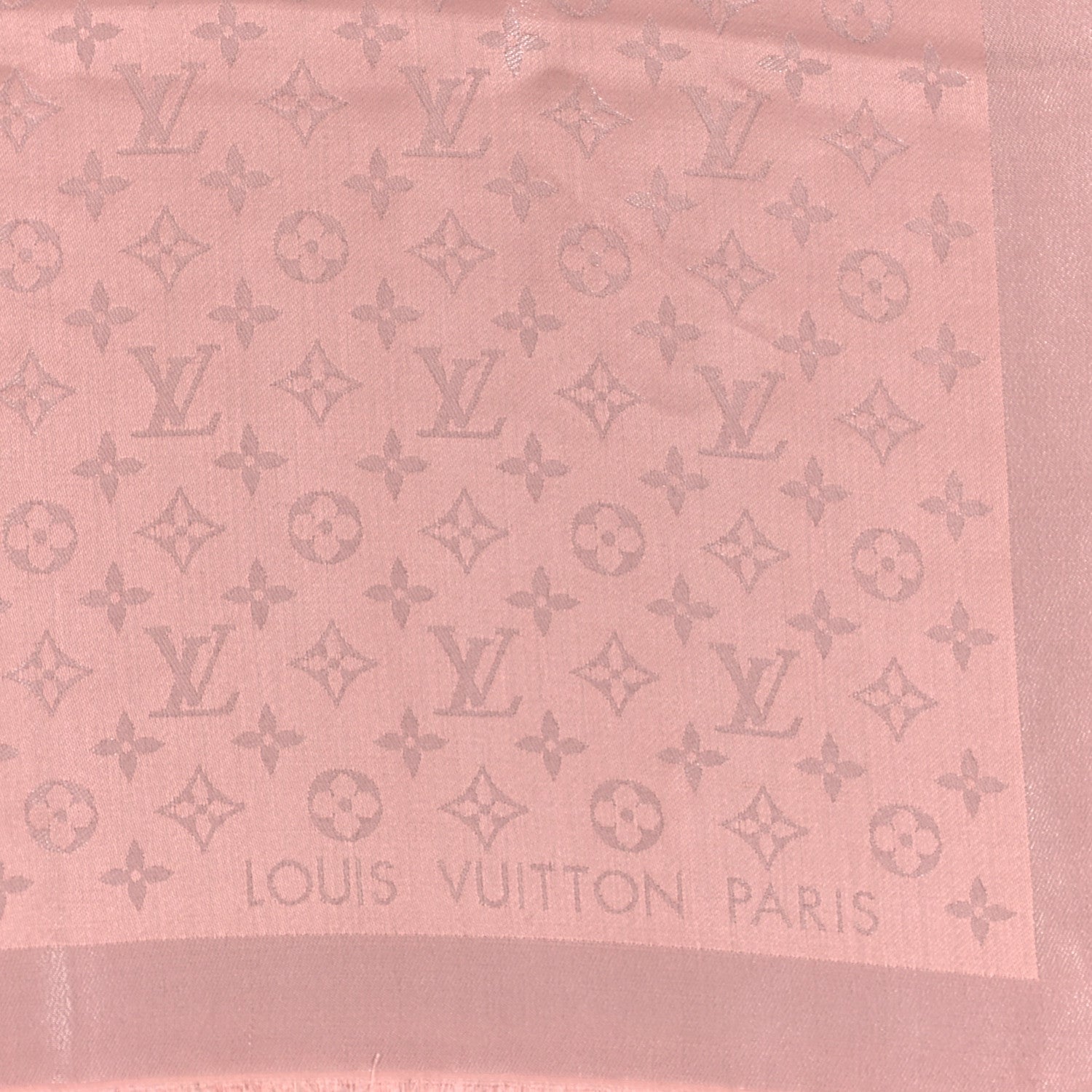 Louis Vuitton Silk Lurex Wool Monogram Shine Shawl Rose Velours 2 of 3