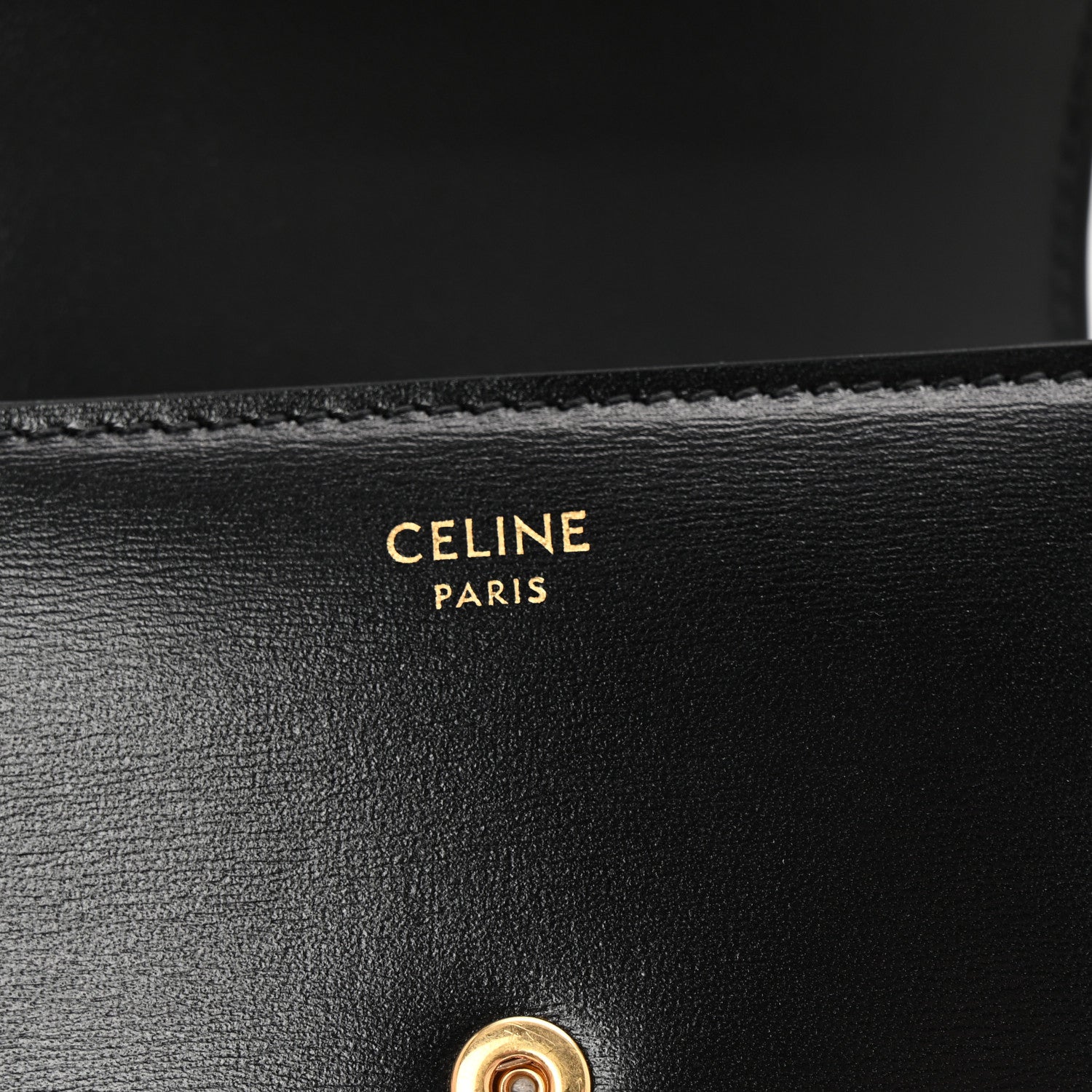 Celine Shiny Smooth Lambskin Small Triomphe Wallet Black 6 of 9