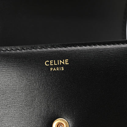 Celine Shiny Smooth Lambskin Small Triomphe Wallet Black 6 of 9