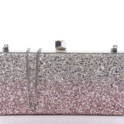 Jimmy Choo Coarse Glitter Celeste Clutch Pink Silver 9 of 9