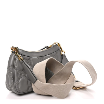 Gucci Calfskin GG Matelasse Chain Handbag Dusty Grey Natural 2 of 9