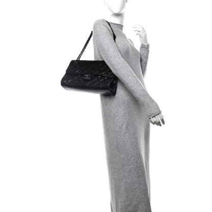 Chanel Crumpled Grained Calfskin Jumbo CC Crave Flap Black 2 of 12