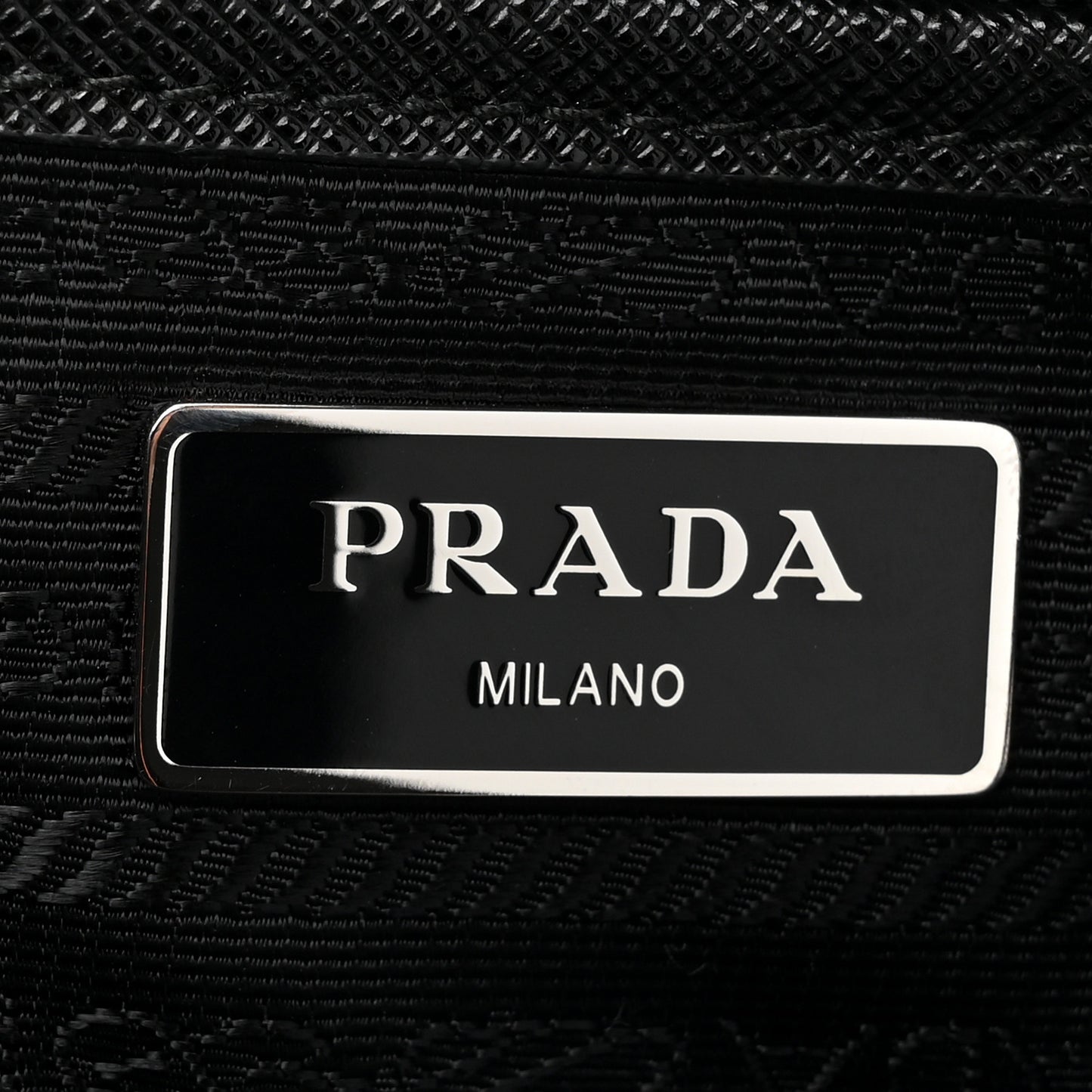 Tessuto Nylon Saffiano Small Backpack Black