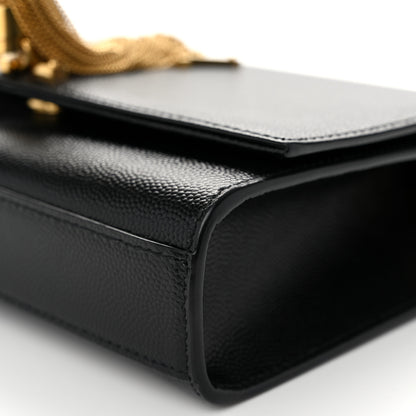 Saint Laurent Grain De Poudre Small Classic Monogram Kate Tassel Satchel Black 10 of 11