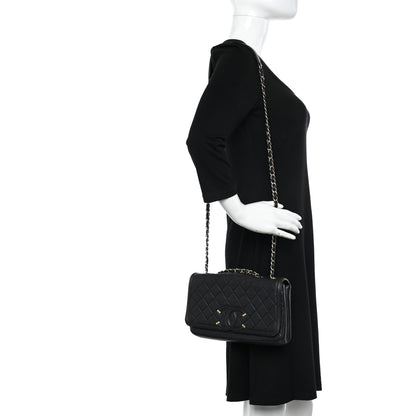 Chanel Caviar Quilted Medium CC Filigree Flap Black 3 of 10