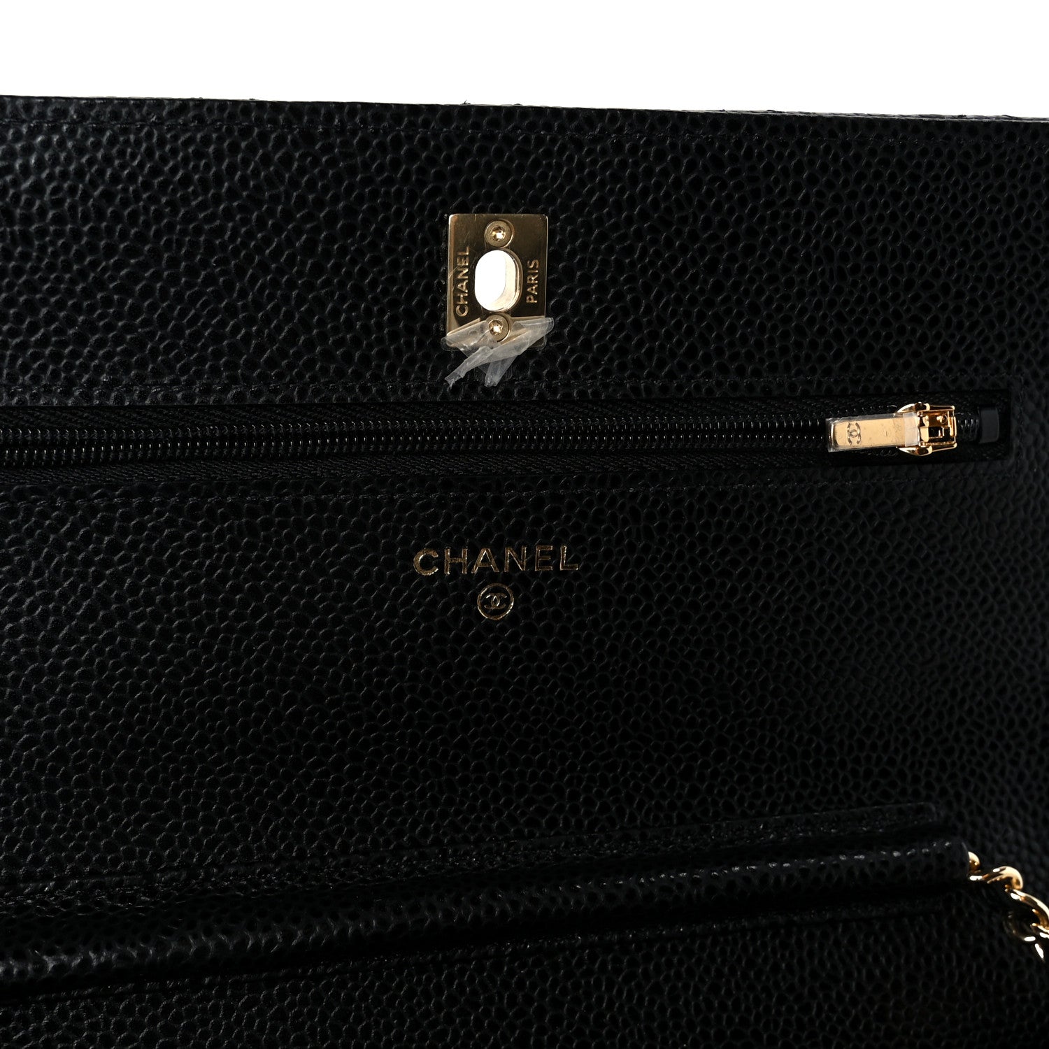 Chanel Caviar Quilted CC Turnlock Wallet On Chain WOC Black 6 of 12