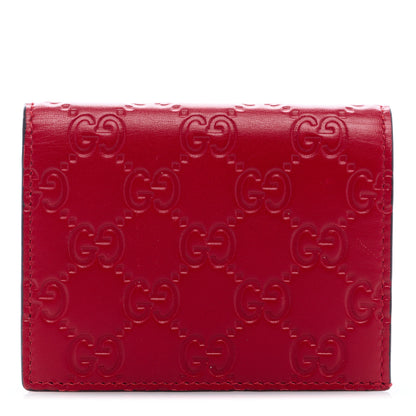 Gucci Guccissima Card Case Wallet Red 1 of 6