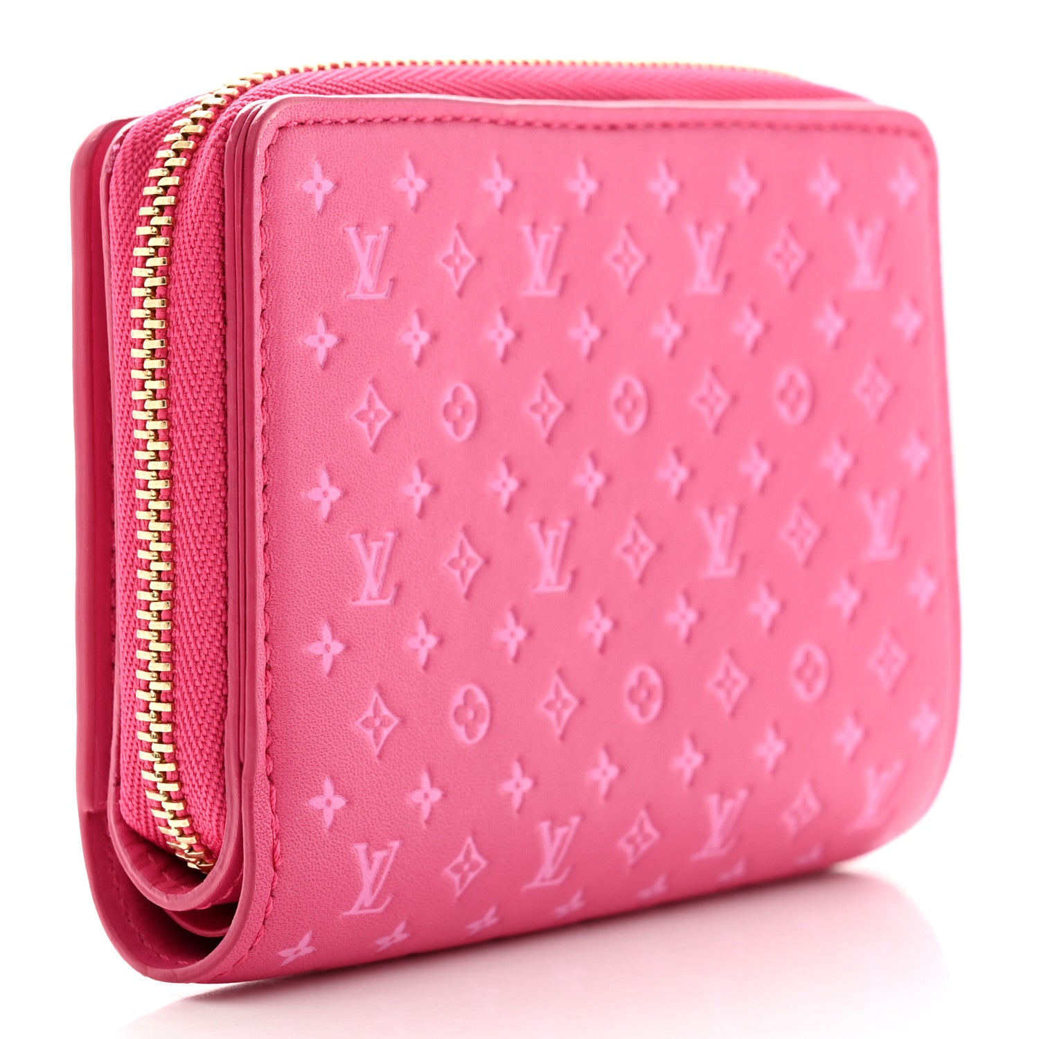Louis Vuitton Calfskin Nanogram Embossed Lou Wallet Rose 3 of 10