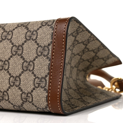 Gucci GG Supreme Monogram Calfskin Small Padlock Tote Beige Ebony Tuscany 9 of 10
