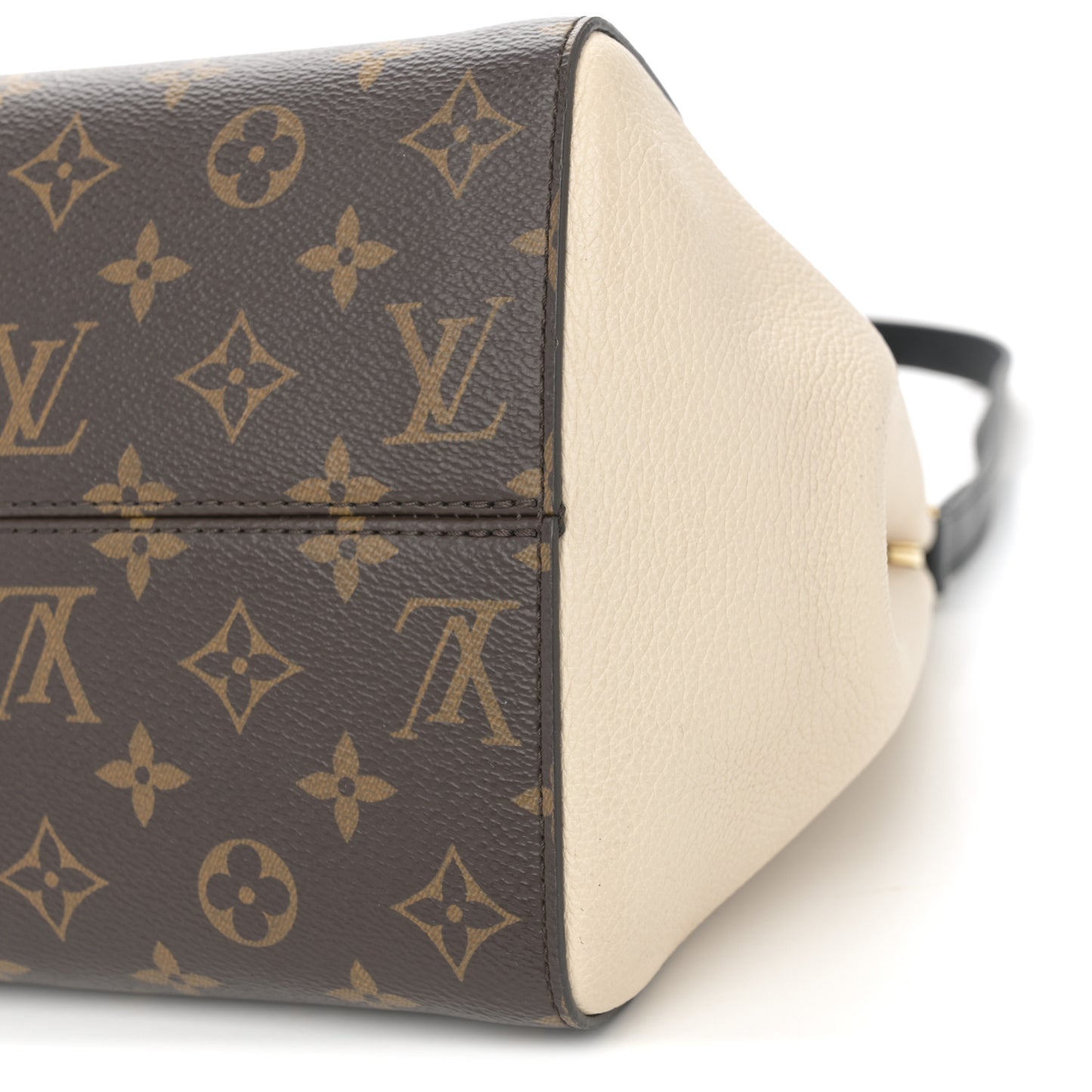 Calfskin Monogram Fold Tote PM Cerise Cream Black