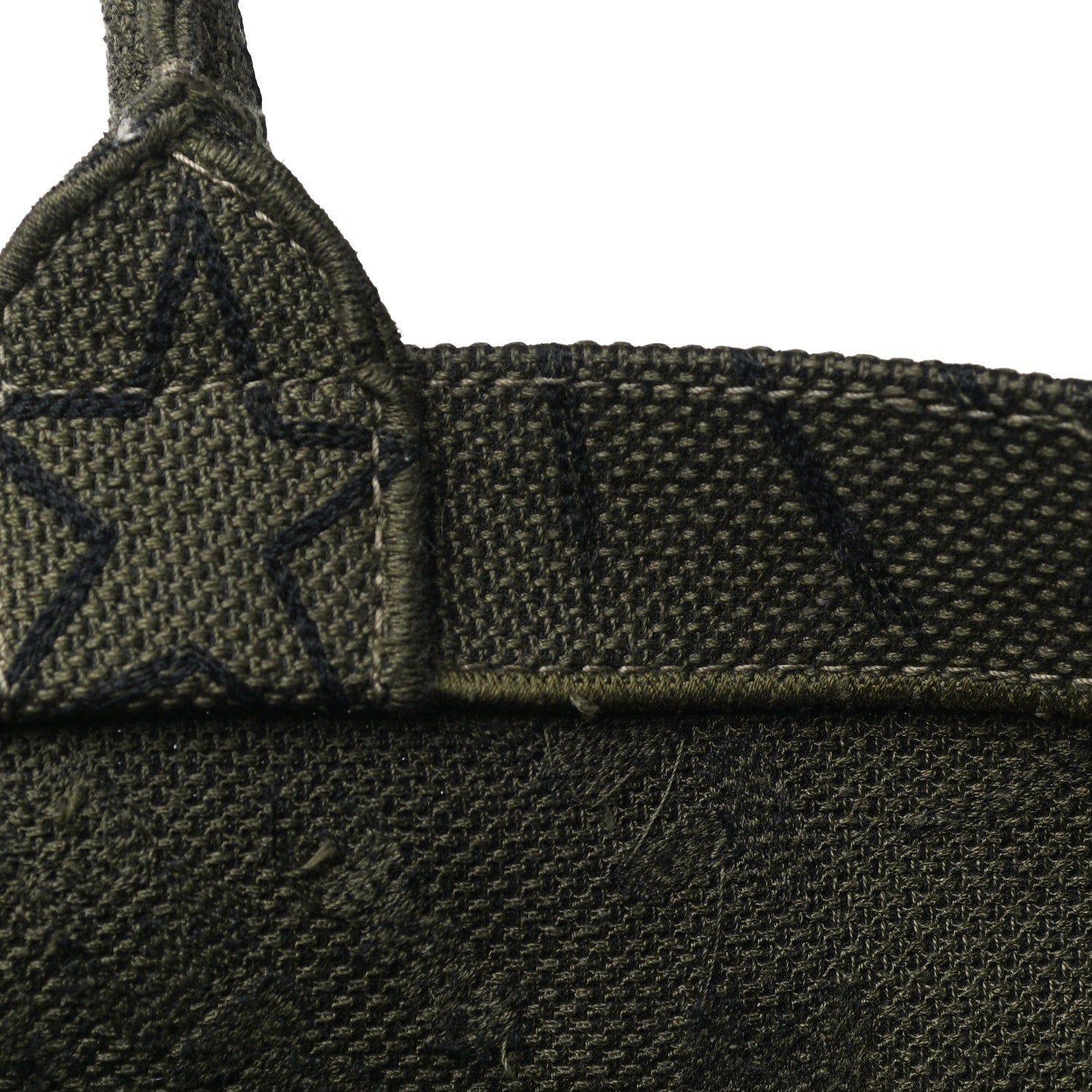 Christian Dior Canvas Embroidered Graffiti Book Tote Vert 10 of 11