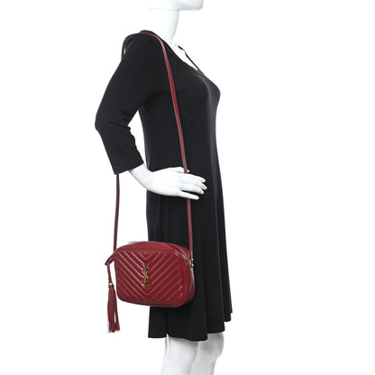 Saint Laurent Calfskin Matelasse Monogram Lou Camera Bag Opyum Red 2 of 11