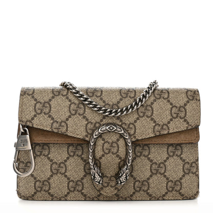 Gucci GG Supreme Monogram Super Mini Dionysus Shoulder Bag Taupe 1 of 12