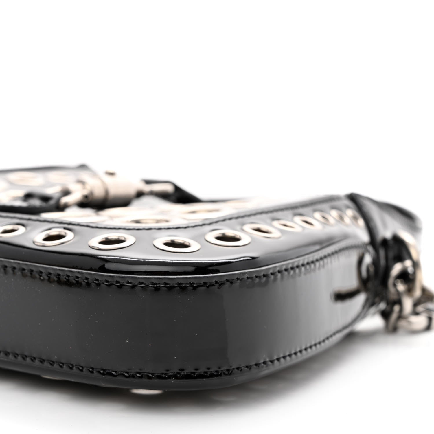 Gucci Patent Ha Ha Ha Mini Jackie 1961 Eyelet Hobo Black 10 of 10