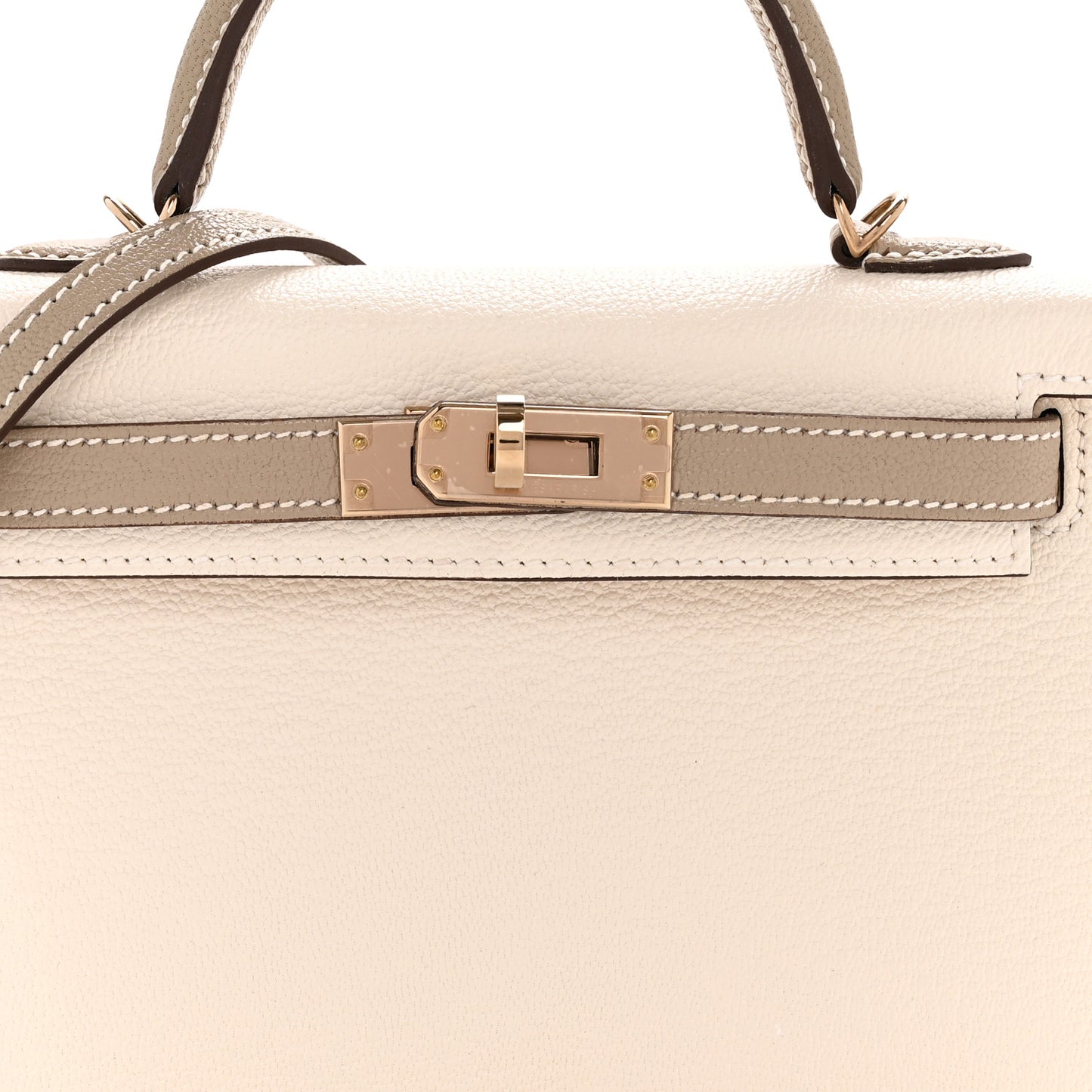 Chevre Mysore Horseshoe Mini Kelly Sellier 20 Nata Gris Tourterelle