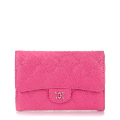 Chanel Caviar Quilted Small Flap Wallet Dark Pink 1 of 8