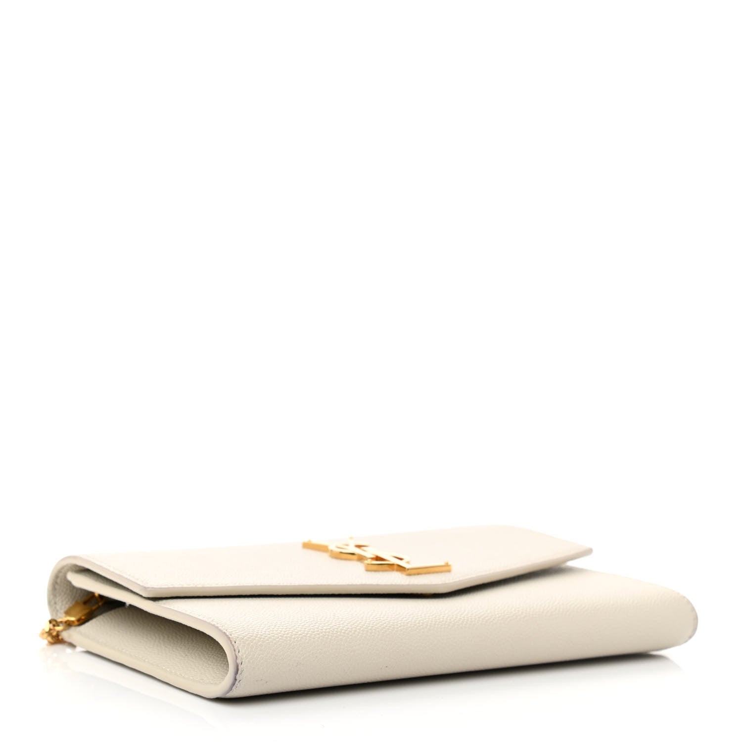 Saint Laurent Grain De Poudre Monogram Uptown Chain Wallet Crema Soft 4 of 8