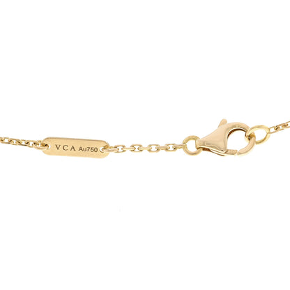 Van Cleef & Arpels 18K Yellow Gold Tiger Eye Vintage Alhambra Pendant Necklace 4 of 6